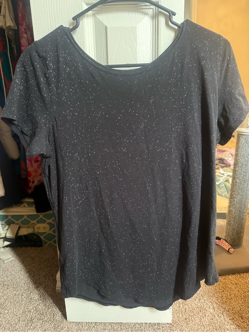 lululemon athletica Black Short Sleeve Speckled Tee